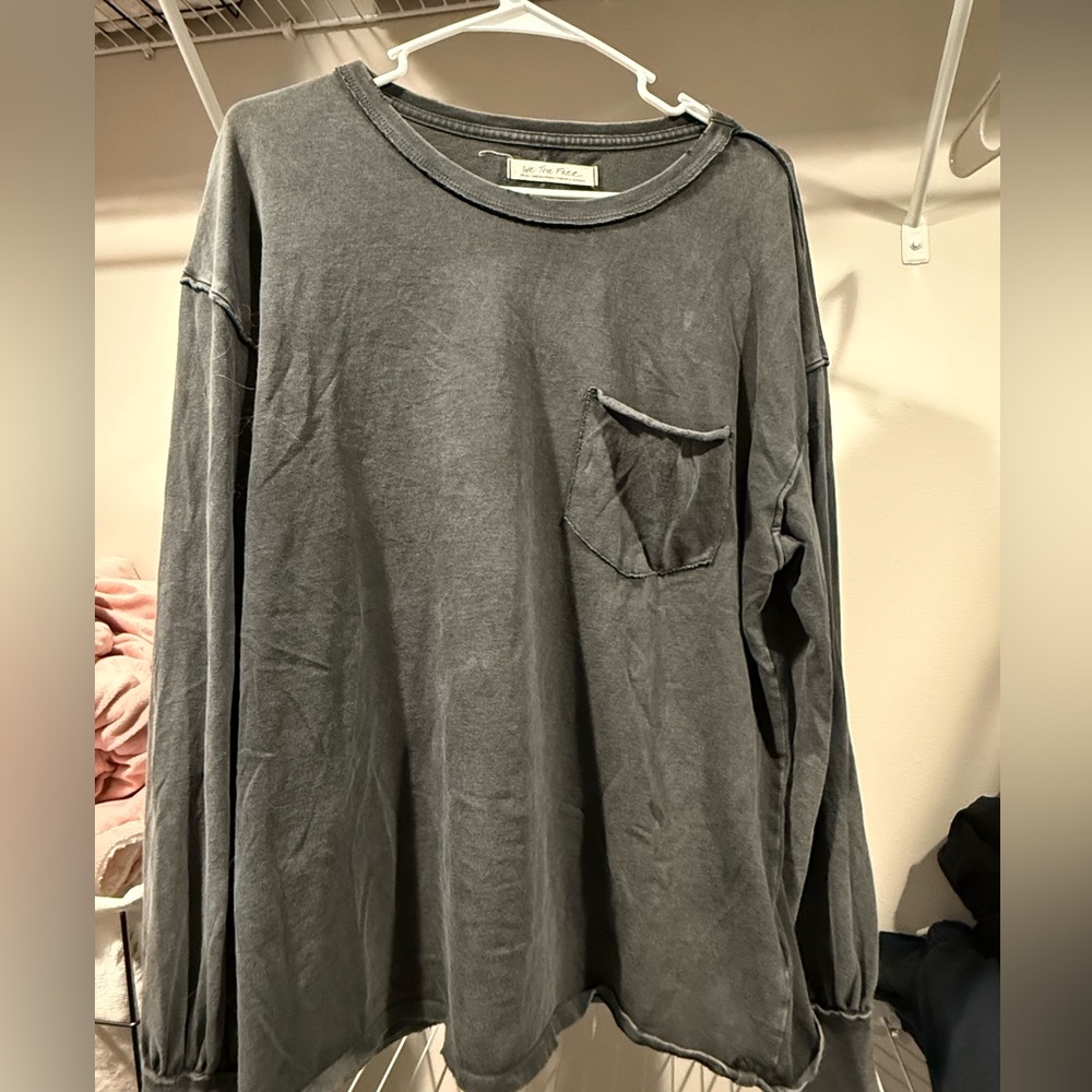 Free People Fade Into You Scoop Neck Long Sleeve